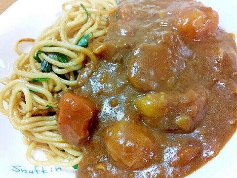 カレーかけ❤オイスターソース韮焼きそば